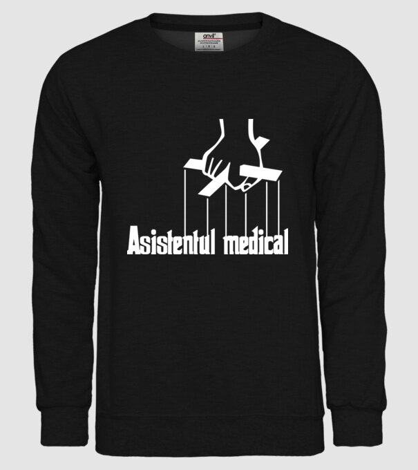 Asistentul medical / Asistenta medicală model negru pe tricou