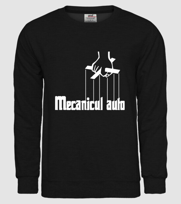 Mecanicul auto model negru pe tricou