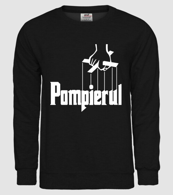 Pompierul model negru pe tricou