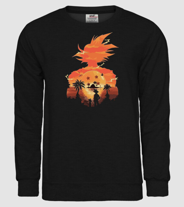 goku sunset 2 model negru pe tricou