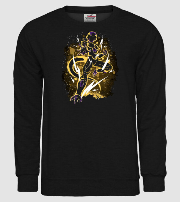 golden freeza dragonball model negru pe tricou