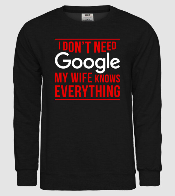 Google wife model negru pe tricou