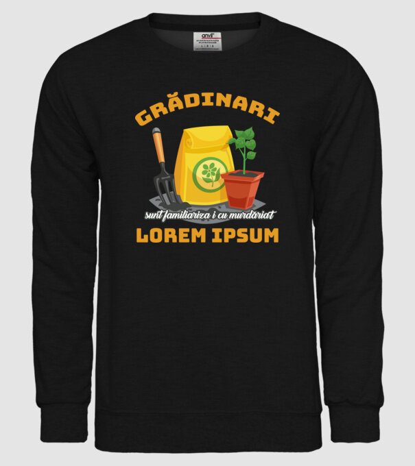 Grădinari model negru pe tricou