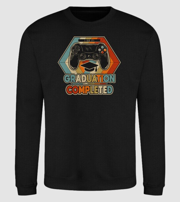 Graduation Completed model negru pe tricou