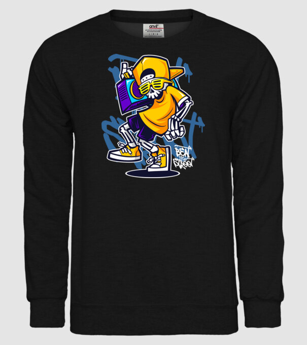 Graffiti model negru pe tricou