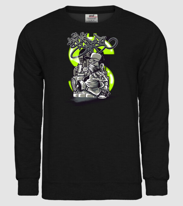 Graffiti model negru pe tricou