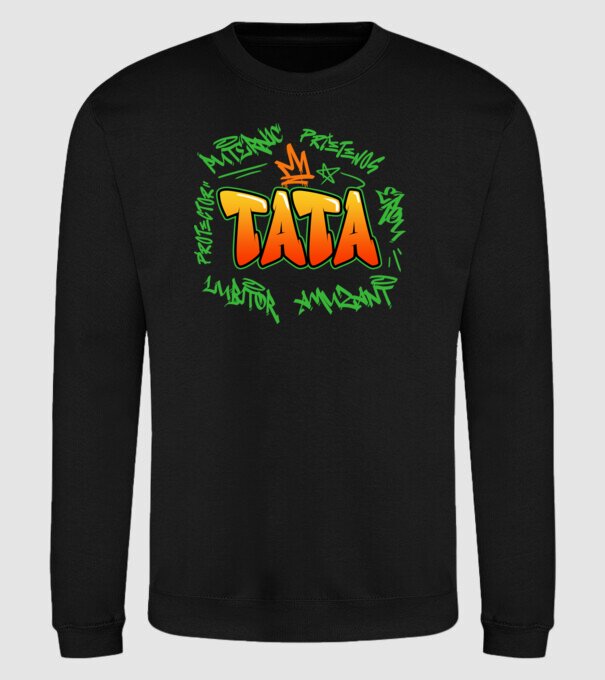 Graffiti tata model negru pe tricou
