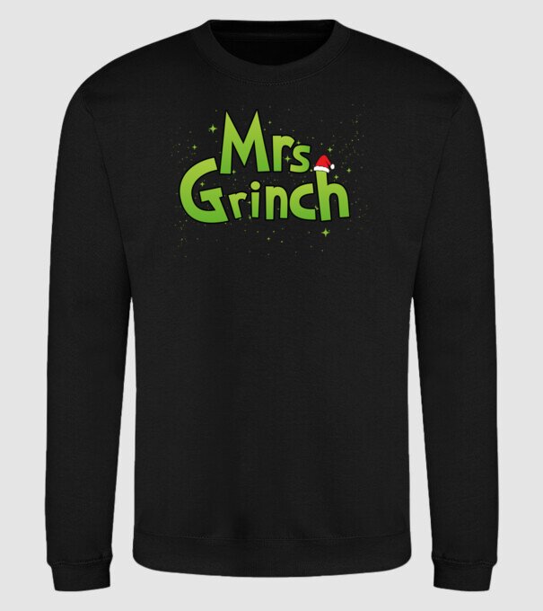 Grinch Family Mrs Grinch model negru pe tricou