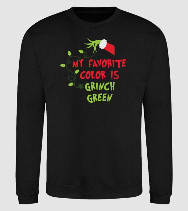 Grinch Green model negru pe tricou