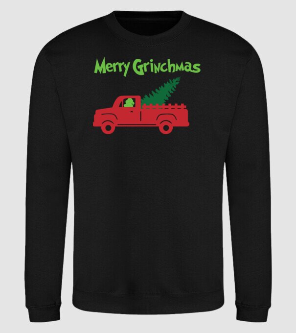 Grinchmas truck model negru pe tricou