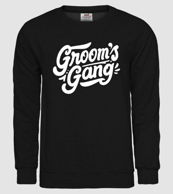 Grooms Gang model negru pe tricou