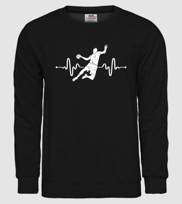 handball heartbeat model negru pe tricou