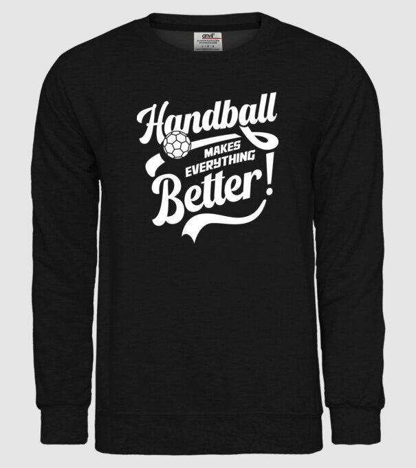 Handball makes everything better model negru pe tricou