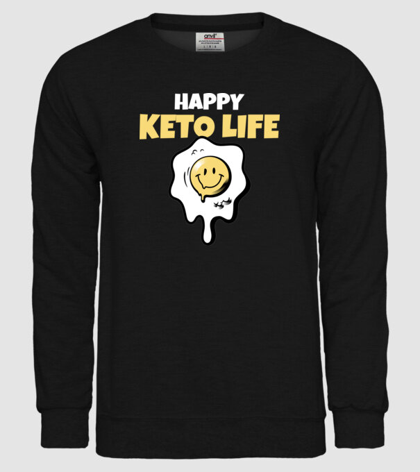 HAPPY KETO LIFE model negru pe tricou