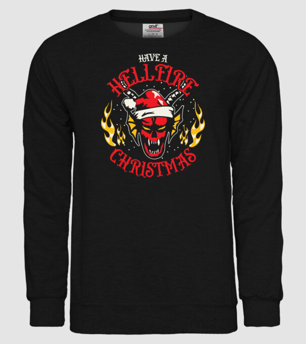 Hellfire Christmas model negru pe tricou