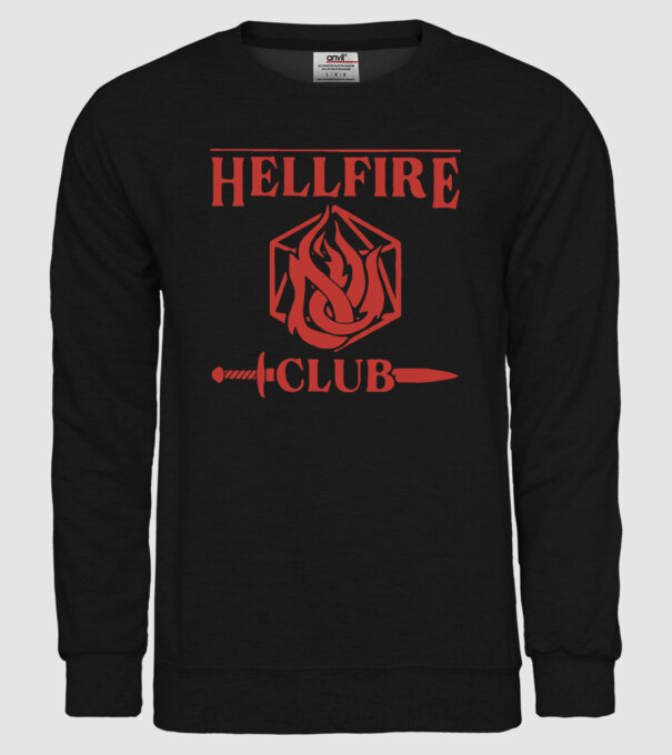 hellfire club 85 model negru pe tricou