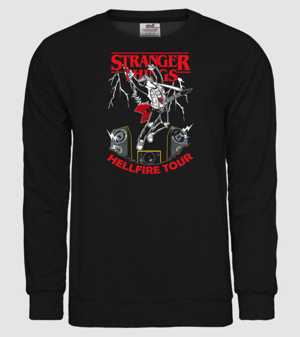 HELLFIRE TOUR model negru pe tricou