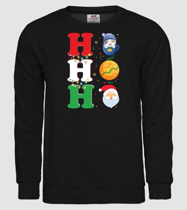 Ho-ho-ho christmas model negru pe tricou