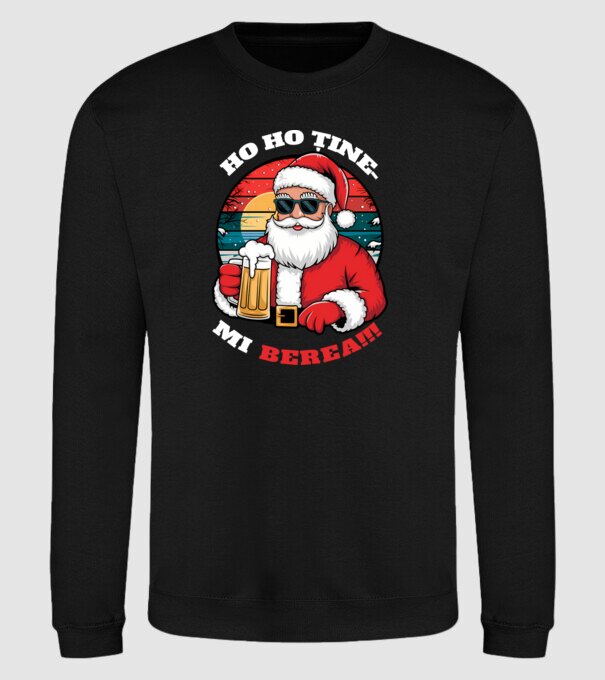 Ho ho ține mi berea! Negru model negru pe tricou