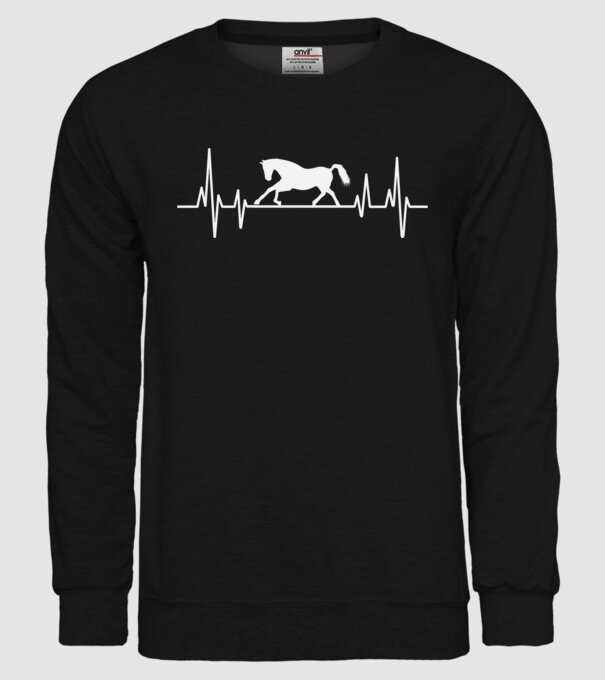 horse heartbeat model negru pe tricou