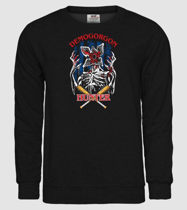 Demogorgon hunter model negru pe tricou
