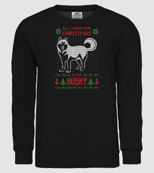 Husky model negru pe tricou