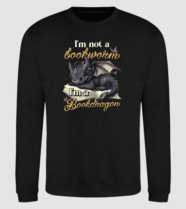 I am not a bookworm i am a bookdragon model negru pe tricou