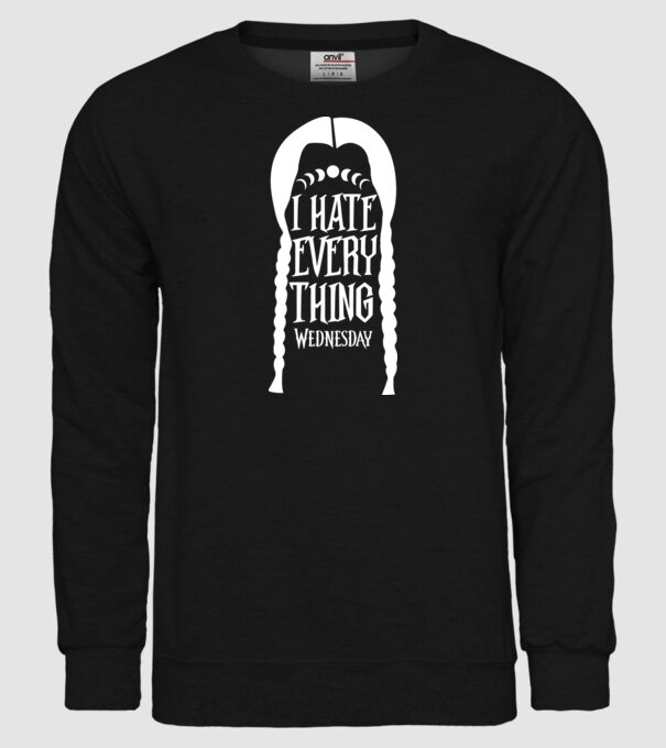 I hate everything model negru pe tricou