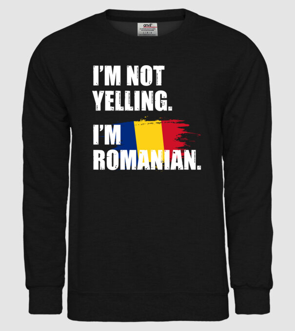 I'm not yelling model negru pe tricou