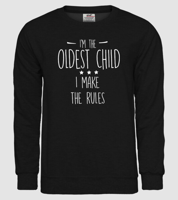 I'm the oldest child model negru pe tricou