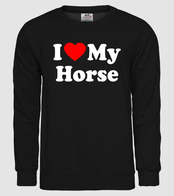 i ove my horse model negru pe tricou
