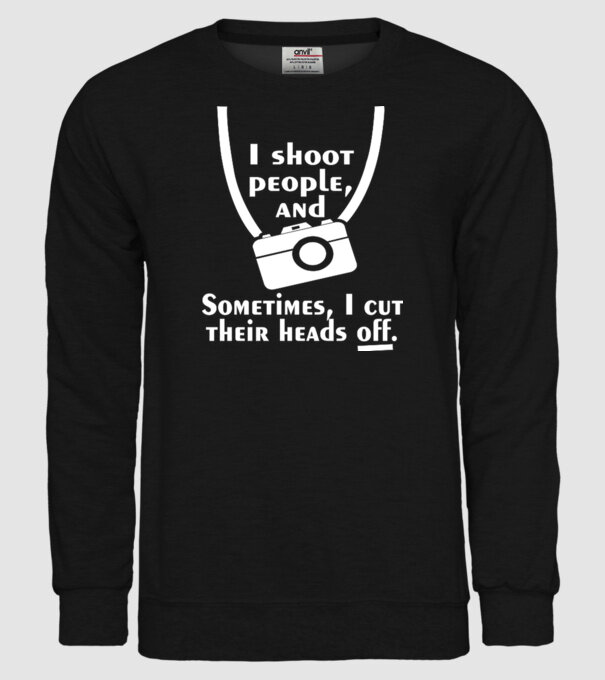 I shoot people model negru pe tricou
