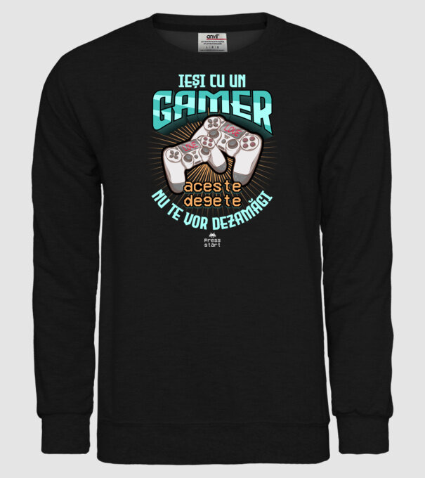 Ieși cu un gamer - aceste degete nu te vor dezamăgi model negru pe tricou