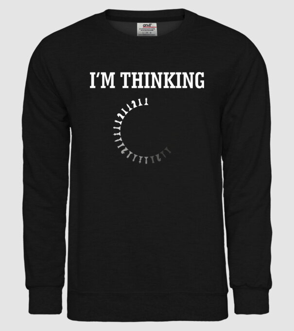 Im thinking model negru pe tricou