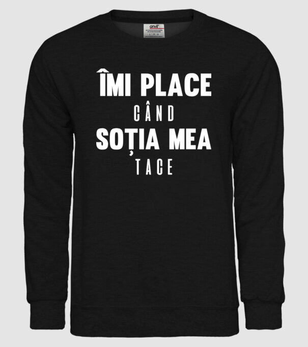 îmi place când soția mea tace model negru pe tricou