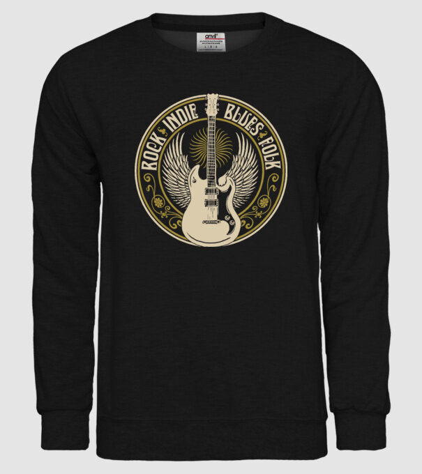 Indie rock model negru pe tricou