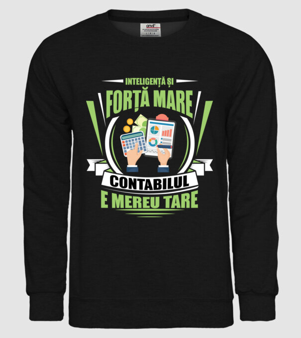 Inteligență și forță mare, contabilul e mereu tare model negru pe tricou