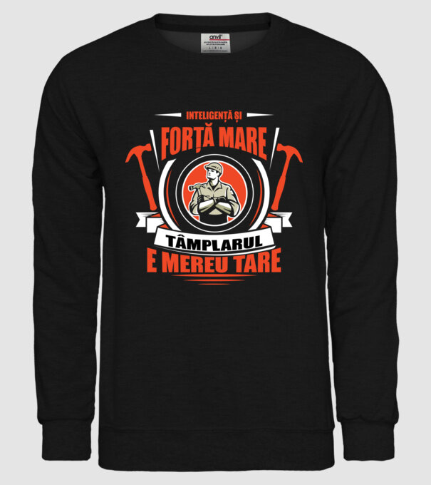 Inteligență și forță mare, dulgherul e mereu tare model negru pe tricou