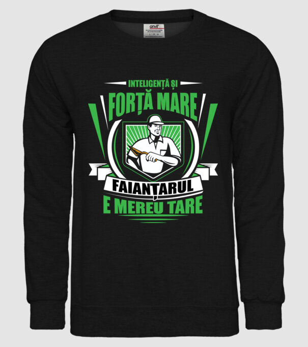 Inteligență și forță mare, faianțarul e mereu tare model negru pe tricou
