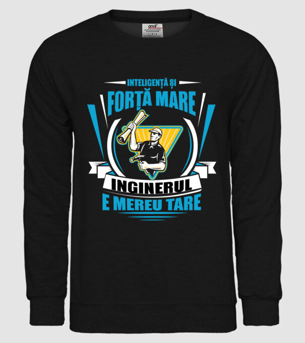 Inteligență și forță mare, inginerul e mereu tare model negru pe tricou
