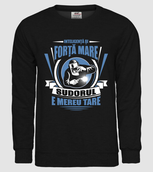 Inteligență și forță mare, sudorul e mereu tare model negru pe tricou