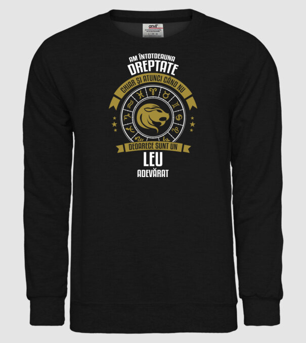 Întotdeauna am dreptate. Chiar și atunci, când nu am, deoarece sunt din zodia leu. model negru pe tricou