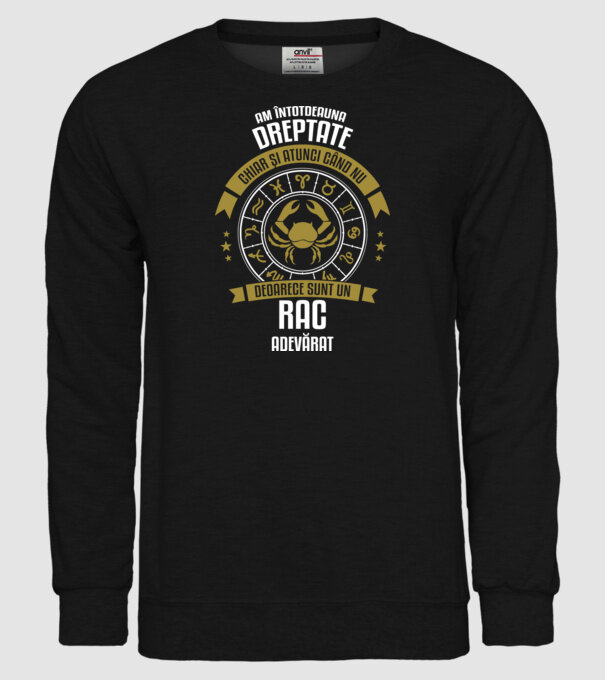 Întotdeauna am dreptate. Chiar și atunci, când nu am, deoarece sunt din zodia rac. model negru pe tricou
