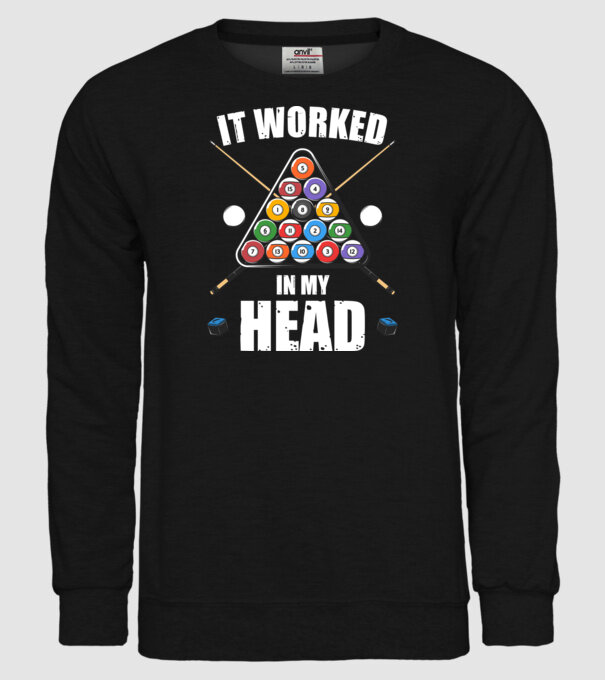 IT WORKED IN MY HEAD Biliard model negru pe tricou