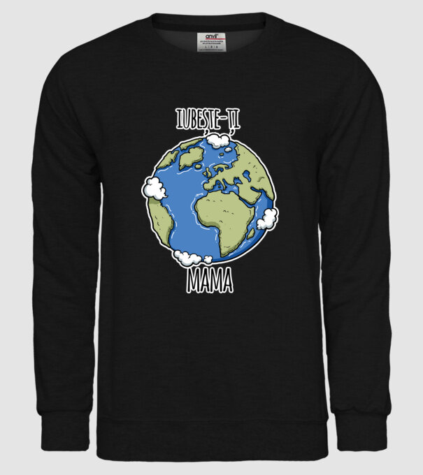 iubește-ți mama model negru pe tricou