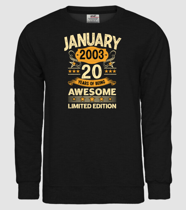 January 2003 20 years of being limited edition model negru pe tricou