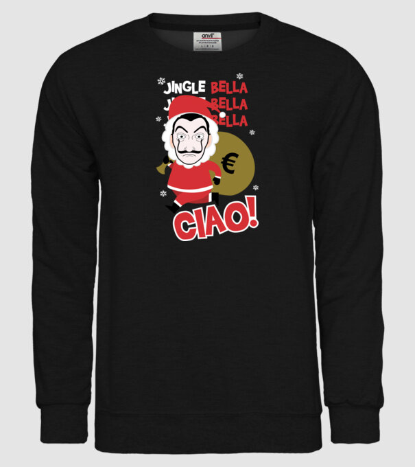 jingle bella christmas la casa de papel model negru pe tricou