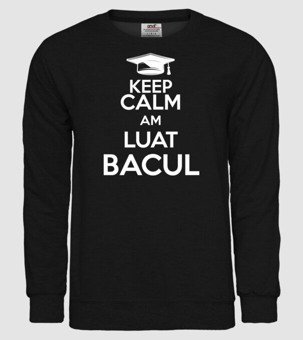 Keep calm, am luat bacul model negru pe tricou