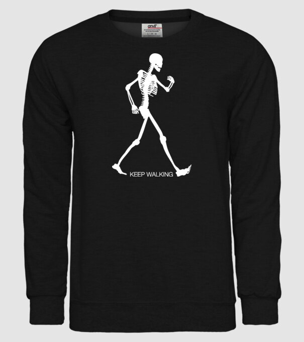 Keep Walking model negru pe tricou