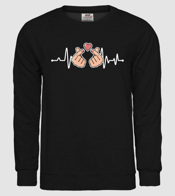 Kpop heartbeat model negru pe tricou